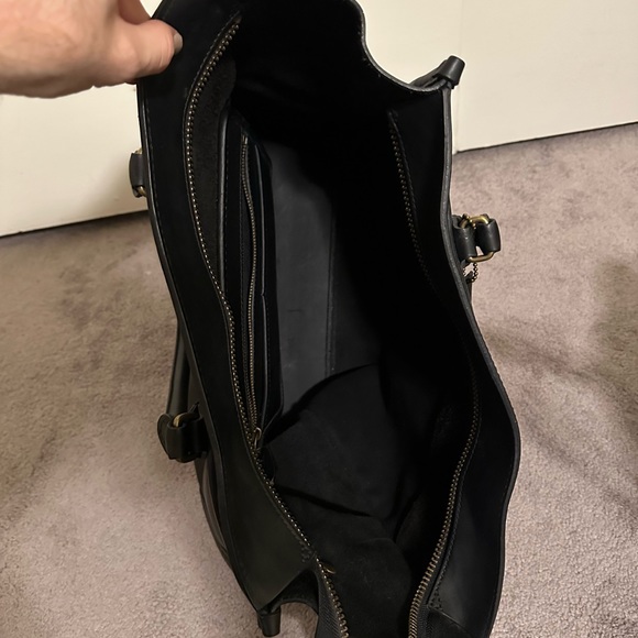 Authentic Black Leather COACH Tote Bag - Picture 9 of 10